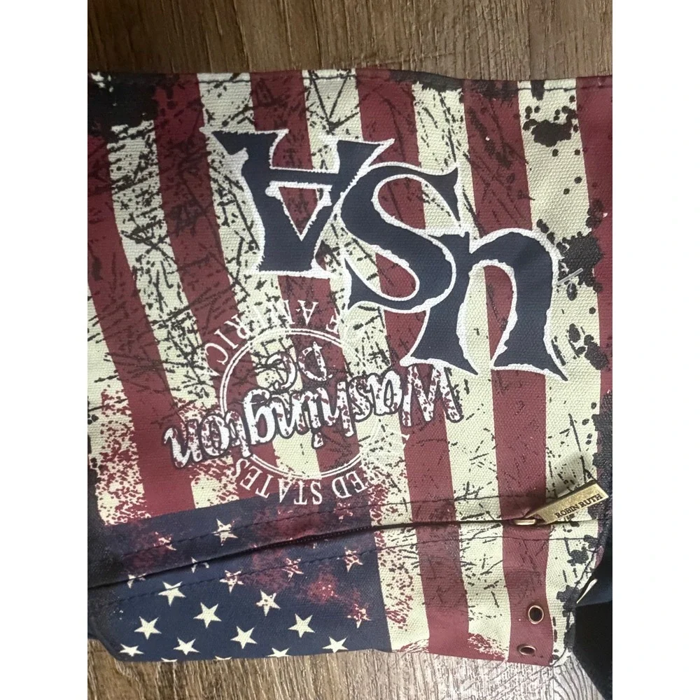 Robin Ruth Washington DC USA Messenger Bag American Flag Canvas Crossbody NEW